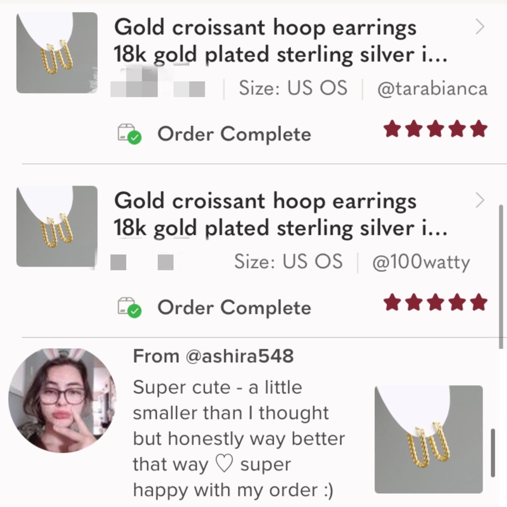 🌟Buy 1 Get 1 FREE Vermeil twisted link hoop earrings gold sterling silver - Picture 4 of 10